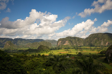 Fototapeta na wymiar Blick auf die Landschaft von Viñales, Kuba