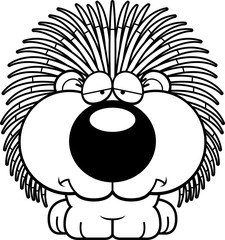 Cartoon Sad Porcupine
