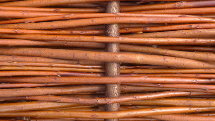 Rattan, Korbgeflecht, Nahaufnahme von einem Teil eines Korbes

