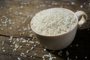 Rice in a white cup