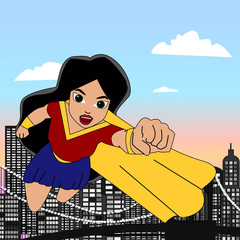 Superhero woman cartoon