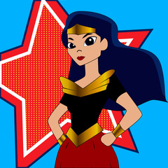 Superhero woman cartoon