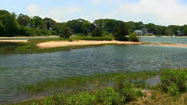 Lagoon and secluded sandbar on Cape Cod