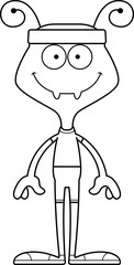 Cartoon Smiling Fitness Ant