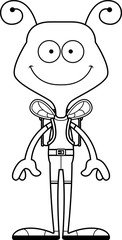 Cartoon Smiling Hiker Bee