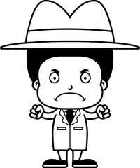 Cartoon Angry Detective Boy