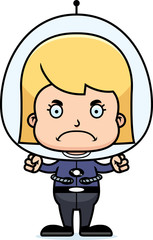 Cartoon Angry Spaceman Girl