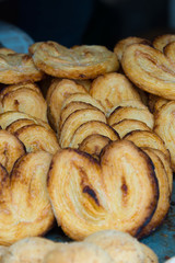 pastries on display in market bakery in morocco