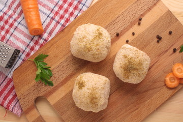 Obraz na płótnie Canvas Meatballs cutlet carrot