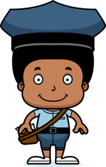 Cartoon Smiling Mail Carrier Boy