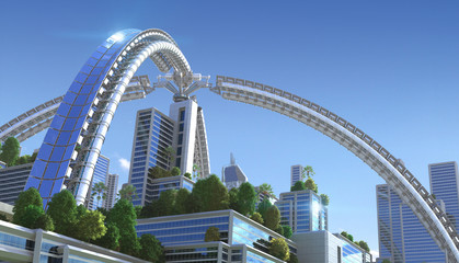 Fototapeta premium 3D Illustration of a futuristic 