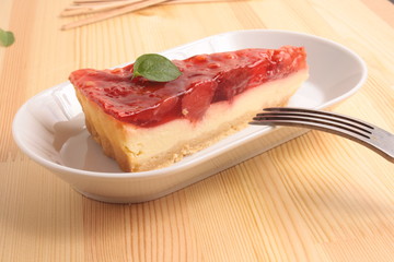 Cheesecake with strawberries