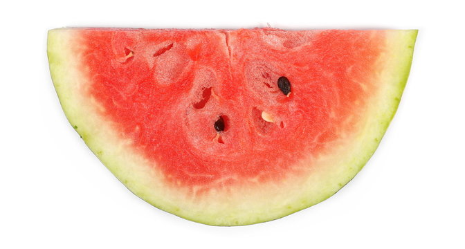 Fresh sliced watermelon isolated on white background, top view
