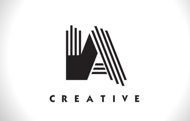 IA Logo Letter With Black Lines Design. Line Letter Vector Illustration