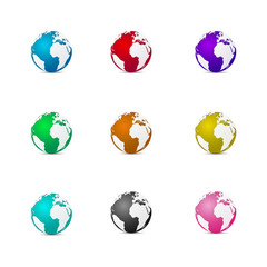 Multi-color 3D earth vector