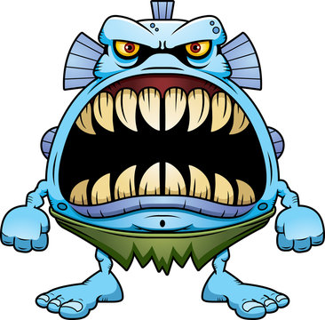 Angry Cartoon Fish Creature