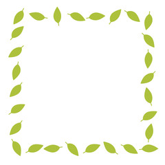 Leaves green frame. Vector illustration.