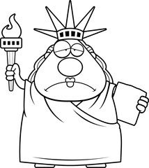 Sad Cartoon Statue of Liberty