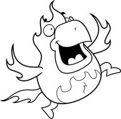 Cartoon Phoenix Jumping
