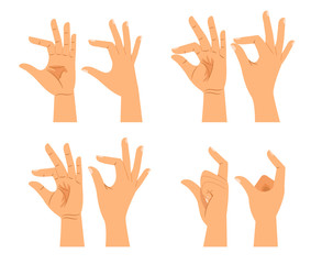 Hand size signs or thickness gestures