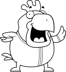 Cartoon Rooster in Pajamas