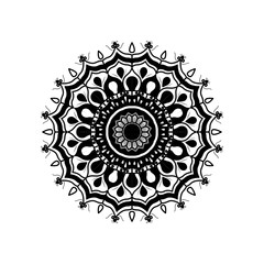 monochrome abstract flower mandala vintage decorative ornament vector illustration