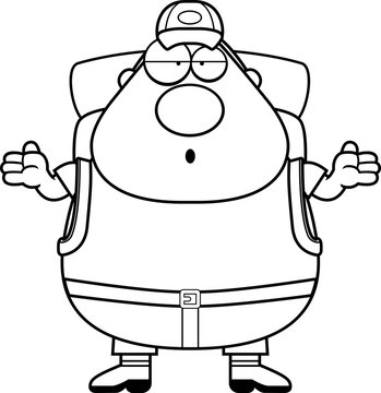 recommend clip art: Confused Cartoon Hiker
