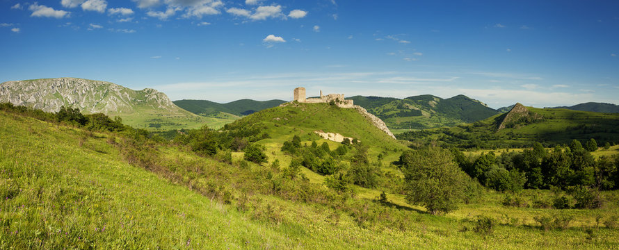 Medieval Fortress in Transylvania Romania panorama 