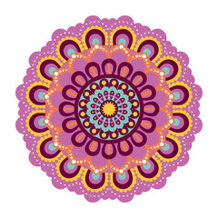 white background with colorful flower mandala vintage decorative ornament vector illustration