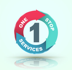 One stop services icon. Vector illustration.