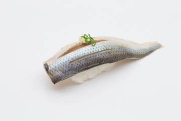 Gizzard shad Sushi on white background