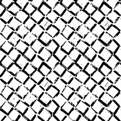 Abstract geometric seamless hand drawn pattern. Modern grunge texture. Monochrome brush painted background.