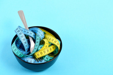 Rulers for measuring in yellow, cyan and blue colors