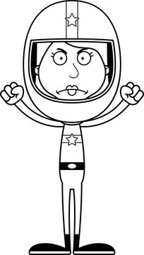 recommend clip art: Cartoon Angry Race Car Driver Woman