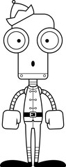Cartoon Surprised Xmas Elf Robot