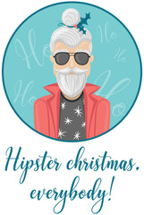 Hipster christmas santa claus