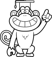 Cartoon Monkey Professor