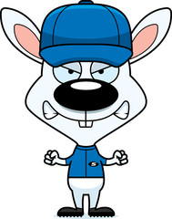 Cartoon Angry Baseball Player Bunny