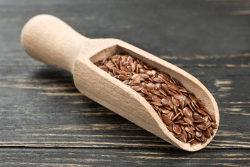 Flax seed in scoop
