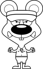 Cartoon Angry Lifeguard Mouse