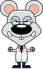 Cartoon Angry Scientist Mouse