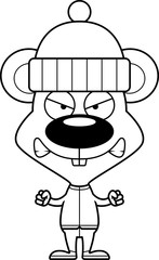 Cartoon Angry Winter Mouse