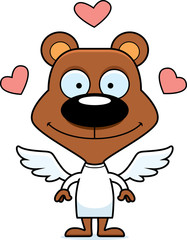 Cartoon Smiling Cupid Bear