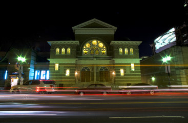 Light Trails in front of building