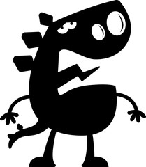 Cartoon Stegosaurus Silhouette Sad