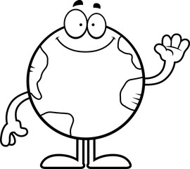Cartoon Earth Waving
