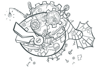 механическая рыба