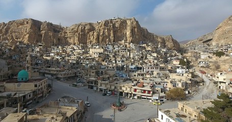 Naklejka premium maaloula ville chrétienne de syrie 2017 