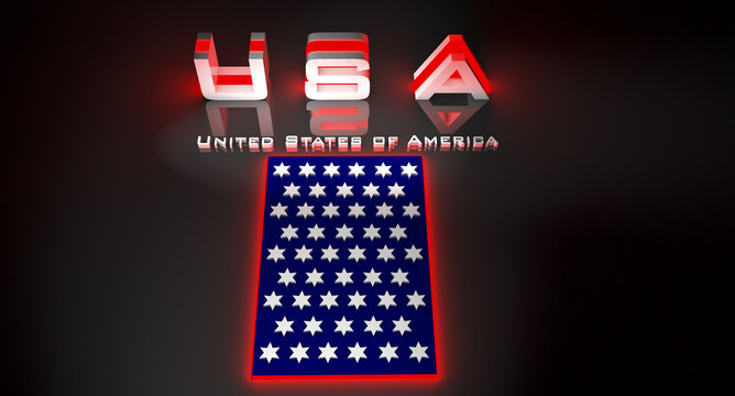 USA  in 3d illustration