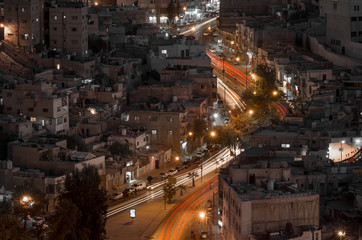 Amman Jordan street at night